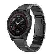 Compatible with Garmin Tactix 7 26mm Tortoise Shell Stainless Steel Watch Band(Black)
