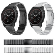 Compatible with Garmin Tactix 7 Pro 26mm Tortoise Shell Stainless Steel Watch Band(Sliver)
