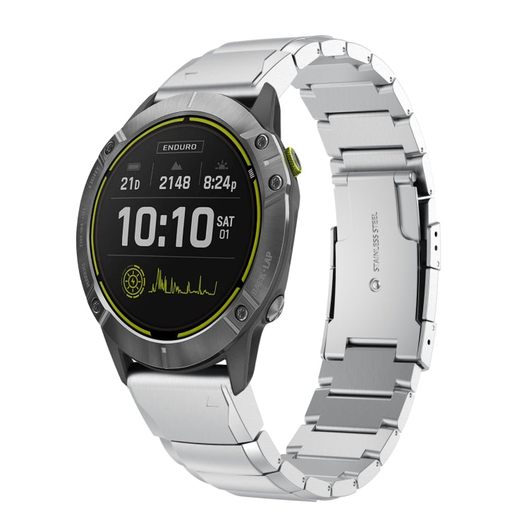 Compatible with Garmin Enduro 26mm Tortoise Shell Stainless Steel Watch Band(Sliver)