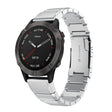 Compatible with Garmin Fenix 6X 26mm Tortoise Shell Stainless Steel Watch Band(Sliver)