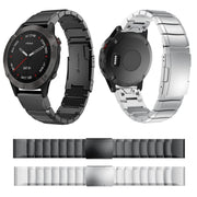 Compatible with Garmin Fenix 6X 26mm Tortoise Shell Stainless Steel Watch Band(Sliver)
