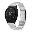 Compatible with Garmin Fenix 6X Pro 26mm Tortoise Shell Stainless Steel Watch Band(Sliver)