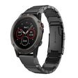 Compatible with Garmin Fenix 5X Sapphire 26mm Tortoise Shell Stainless Steel Watch Band(Black)