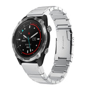 Compatible with Garmin Descent MK 2 26mm Tortoise Shell Stainless Steel Watch Band(Sliver)