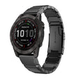 Compatible with Garmin Fenix 7 22mm Tortoise Shell Stainless Steel Watch Band(Black)