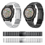 Compatible with Garmin Fenix 6 GPS 22mm Tortoise Shell Stainless Steel Watch Band(Silver)