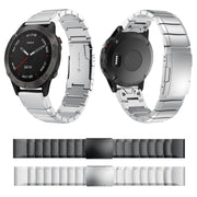 Compatible with Garmin Fenix 6 Sapphire GPS 22mm Tortoise Shell Stainless Steel Watch Band(Silver)