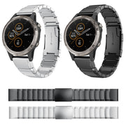 Compatible with Garmin Fenix 5 Plus 22mm Tortoise Shell Stainless Steel Watch Band(Black)