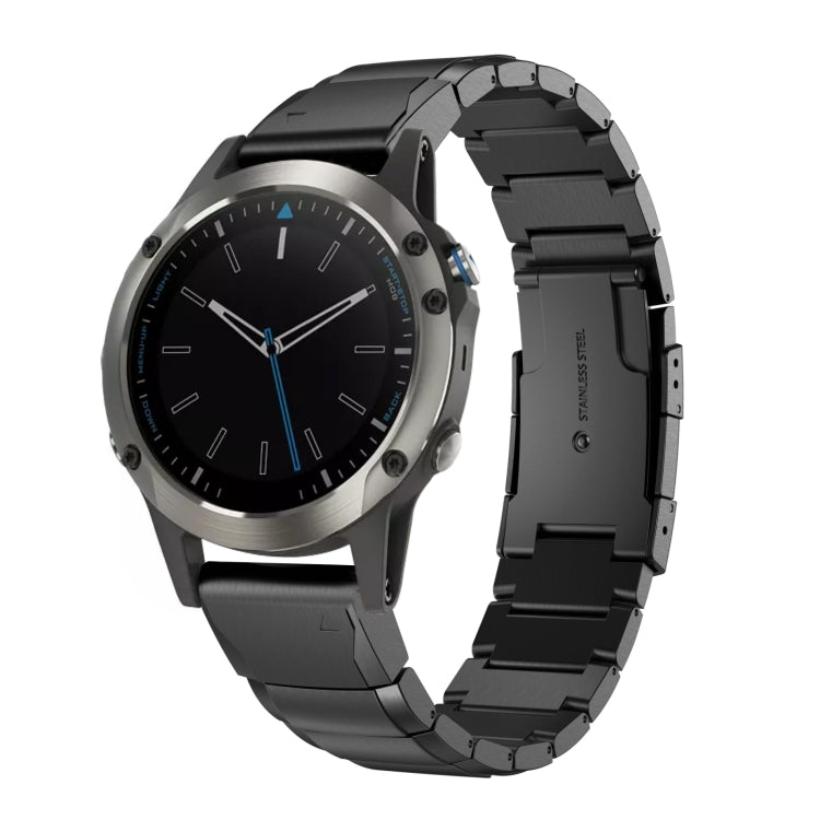 Compatible with Garmin Quatix 5 22mm Tortoise Shell Stainless Steel Watch Band(Black)