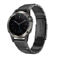 Compatible with Garmin Quatix 5 22mm Tortoise Shell Stainless Steel Watch Band(Black)