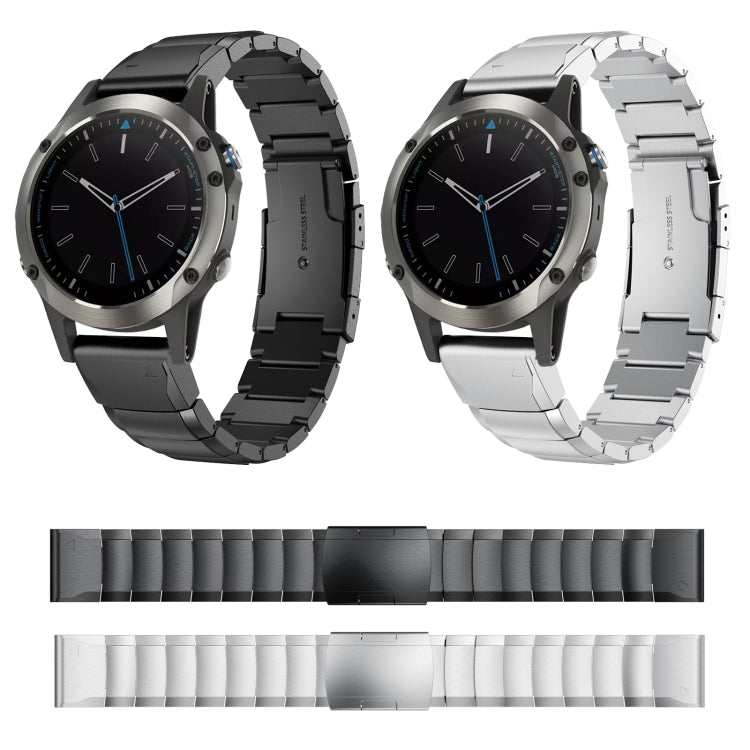 Compatible with Garmin Quatix 5 22mm Tortoise Shell Stainless Steel Watch Band(Black)