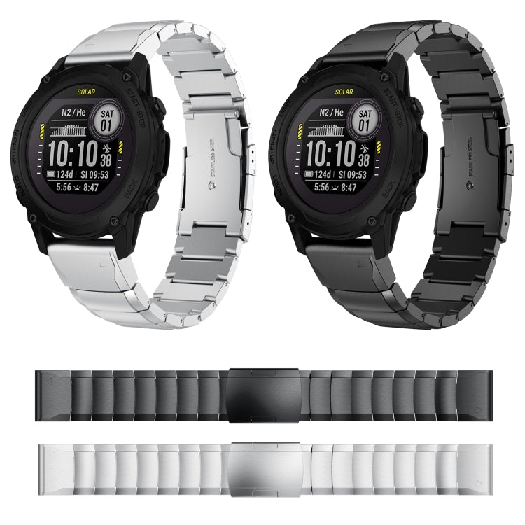 Compatible with Garmin Descent G1 22mm Tortoise Shell Stainless Steel Watch Band(Silver)