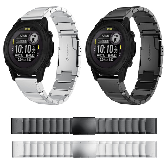 Compatible with Garmin Descent G1 22mm Tortoise Shell Stainless Steel Watch Band(Silver)