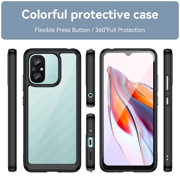 For Xiaomi Redmi 12C Colorful Series Acrylic + TPU Phone Case(Black)