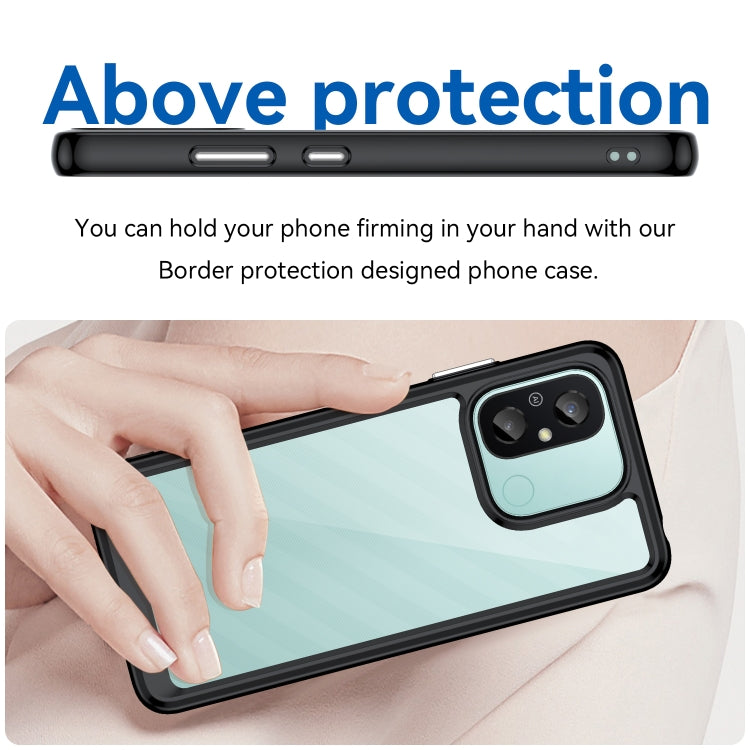 For Xiaomi Redmi 12C Colorful Series Acrylic + TPU Phone Case(Black)