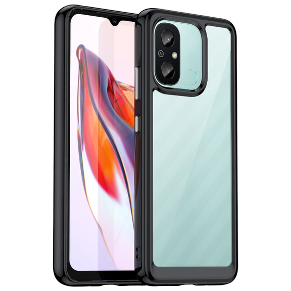 For Xiaomi Redmi 12C Colorful Series Acrylic + TPU Phone Case(Black)