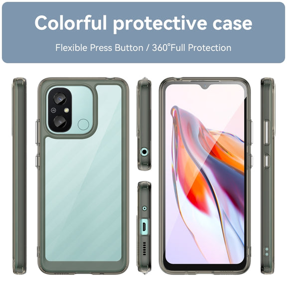 For Xiaomi Redmi 12C Colorful Series Acrylic + TPU Phone Case(Transparent Grey)