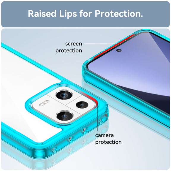 For Xiaomi 13 Colorful Series Acrylic + TPU Phone Case(Transparent Blue)