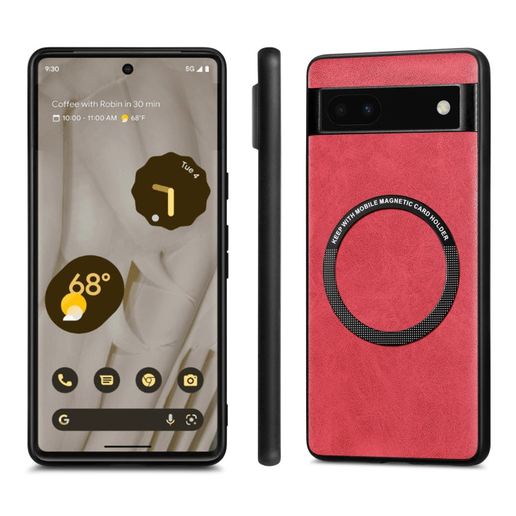 For Google Pixel 6A Solid Color Leather Phone Case(Red)