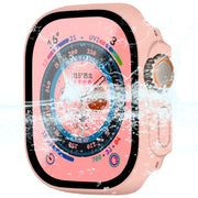 For Apple Watch Ultra / Ultra 2 49mm ENKAY Hat-Prince Water-resistant Full Coverage PC Frame + 9H Tempered Glass Case(Pink)