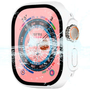 For Apple Watch Ultra / Ultra 2 49mm ENKAY Hat-Prince Water-resistant Full Coverage PC Frame + 9H Tempered Glass Case(White)