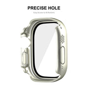 For Apple Watch Ultra / Ultra 2 49mm ENKAY Hat-Prince Water-resistant Full Coverage PC Frame + 9H Tempered Glass Case(White)