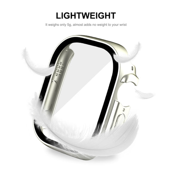 For Apple Watch Ultra / Ultra 2 49mm ENKAY Hat-Prince Water-resistant Full Coverage PC Frame + 9H Tempered Glass Case(White)