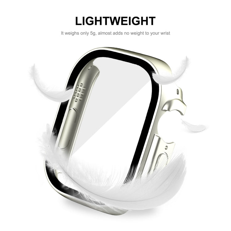 For Apple Watch Ultra / Ultra 2 49mm ENKAY Hat-Prince Water-resistant Full Coverage PC Frame + 9H Tempered Glass Case(White)