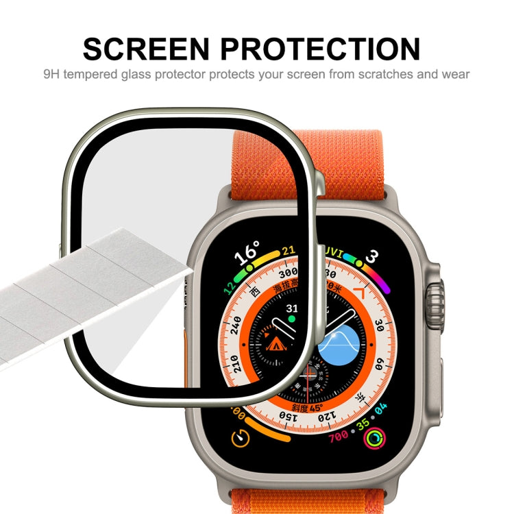 For Apple Watch Ultra / Ultra 2 49mm ENKAY Hat-Prince Water-resistant Full Coverage PC Frame + 9H Tempered Glass Case(Pink)
