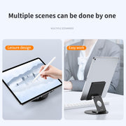 JUNSUNMAY 360 Degrees Rotating Foldable Laptop Desktop Holder Height / Angle Adjustable(Silver)