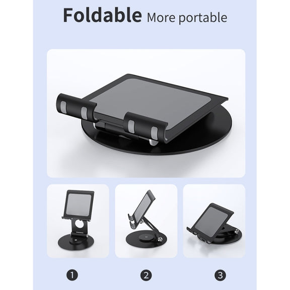 JUNSUNMAY 360 Degrees Rotating Foldable Laptop Desktop Holder Height / Angle Adjustable(Silver)