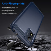 For Motorola Moto E13 Brushed Texture Carbon Fiber TPU Phone Case(Blue)