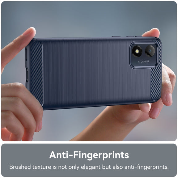 For Motorola Moto E13 Brushed Texture Carbon Fiber TPU Phone Case(Blue)
