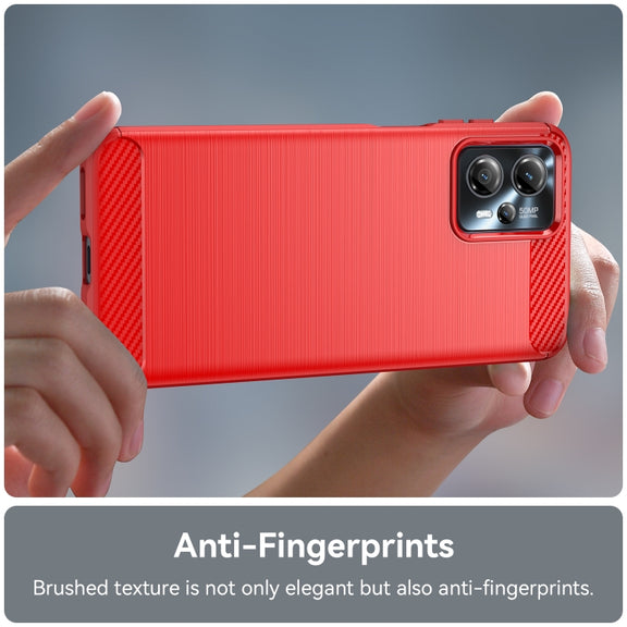 For Motorola Moto G13 Brushed Texture Carbon Fiber TPU Phone Case(Red)