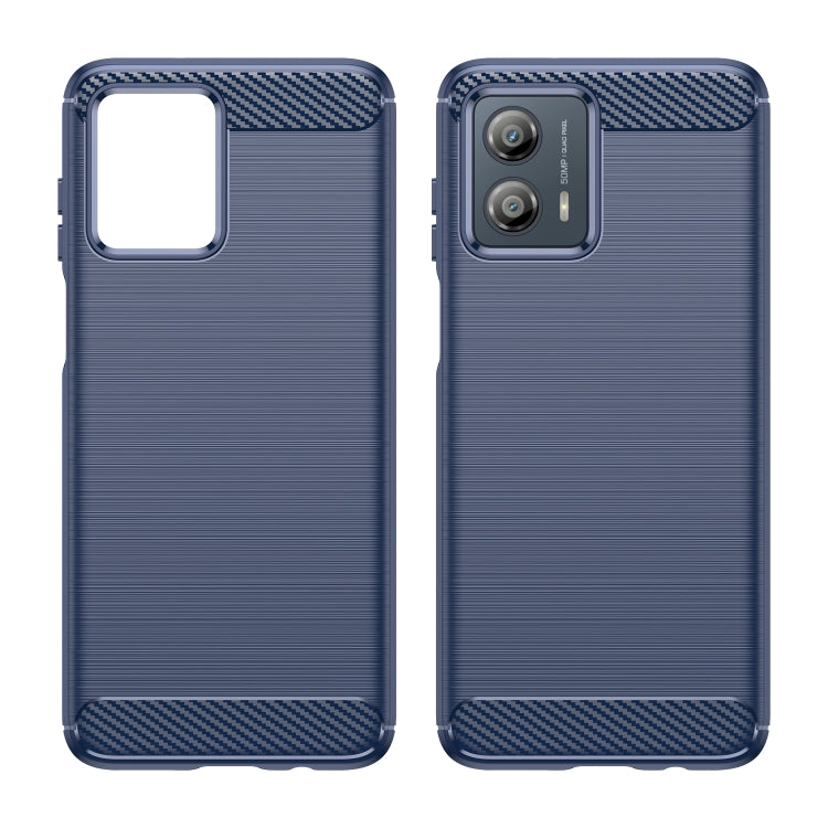For Motorola Moto G53 5G Brushed Texture Carbon Fiber TPU Phone Case(Blue)