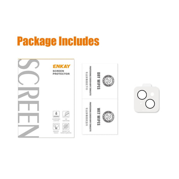 For iPhone 14 / 14 Plus ENKAY Hat-Prince Tempered Individual Ring Camera Glass Film with Positioner