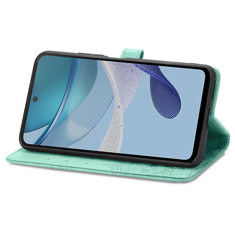 For Motorola  Moto G53 5G Mandala Flower Embossed Horizontal Flip Leather Phone Case(Green)