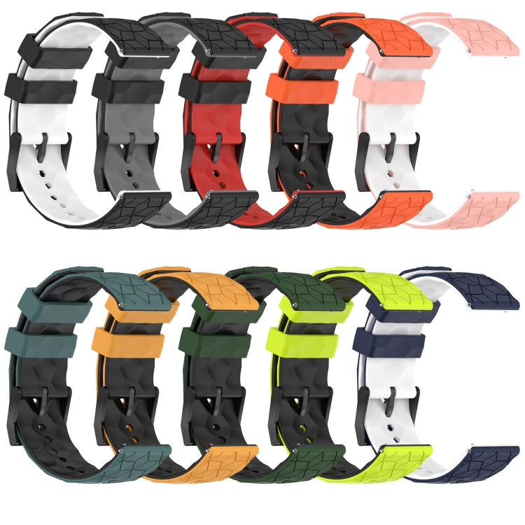 For Xiaomi MI Watch S1 Active 22mm Football Pattern Two-Color Silicone Watch Band(Olive Green + Black)