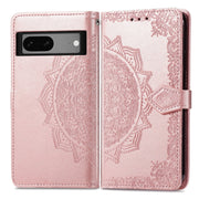 For Google Pixel 7A Mandala Flower Embossed Leather Phone Case(Rose Gold)