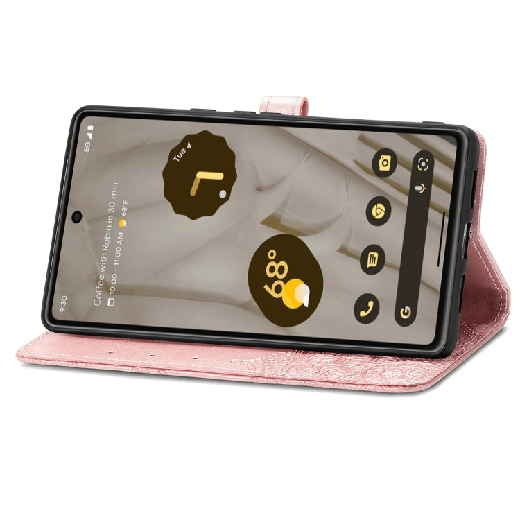 For Google Pixel 7A Mandala Flower Embossed Leather Phone Case(Rose Gold)