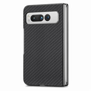 For Google Pixel Fold Carbon Fiber Texture Leather Back Cover Phone Case(Black)