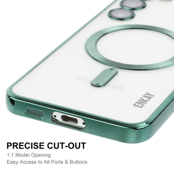 For Samsung Galaxy S23+ 5G ENKAY Electroplated MagSafe Shockproof TPU Phone Case with Lens Film(Pink)