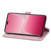 For Xiaomi 13 Lite Embossed Flower Zipper Leather Phone Case(Pink)