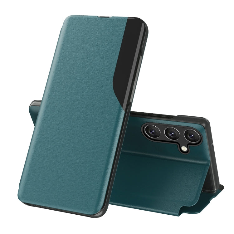 For Samsung Galaxy A54 5G Attraction Flip Holder Leather Phone Case(Green)