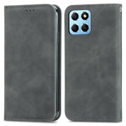 For Honor X6 Retro Skin Feel Magnetic Flip Leather Phone Case(Gray)