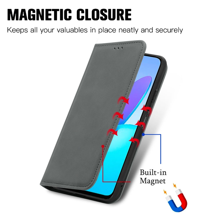For Honor X6 Retro Skin Feel Magnetic Flip Leather Phone Case(Gray)
