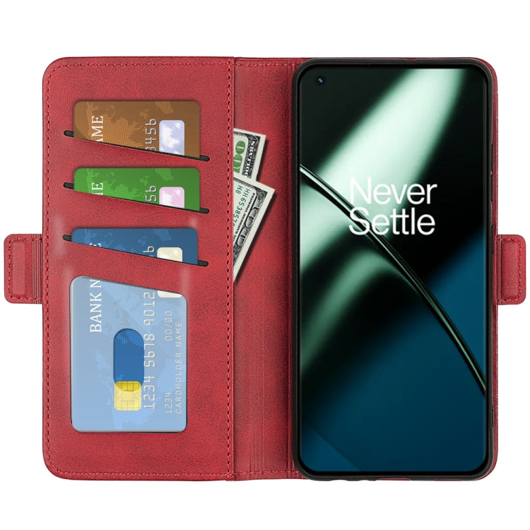 For OnePlus 11 Dual-side Magnetic Buckle Leather Phone Case(Red)