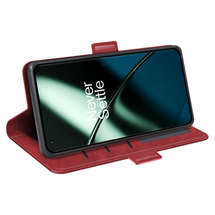 For OnePlus 11 Dual-side Magnetic Buckle Leather Phone Case(Red)