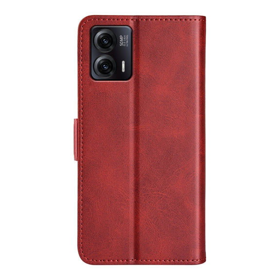 For Motorola Moto G73 Dual-side Magnetic Buckle Horizontal Flip Leather Phone Case(Red)