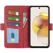 For Motorola Moto G73 Dual-side Magnetic Buckle Horizontal Flip Leather Phone Case(Red)
